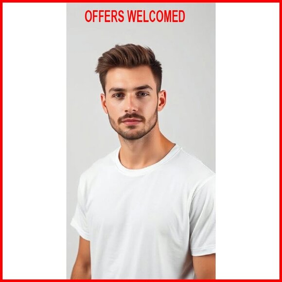 5XL Round Neck Cotton T-Shirt, Tagless, Spring Back Fit, Comfortable - Picture 6 of 8